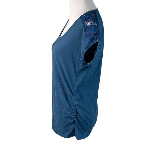 Flutter & Kick Maternity V Neck Short Sleeve Shirt Teal Size Medium - Picture 4 of 10